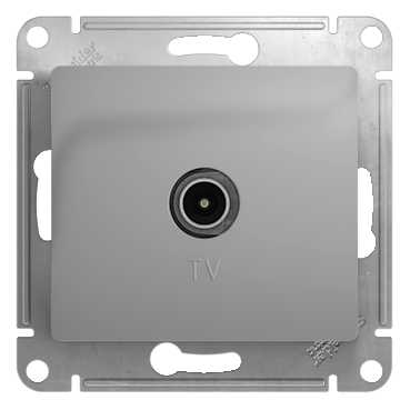 SE Glossa Алюминий TV Розетка одиночная 1DB (GSL000391)