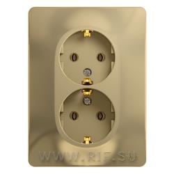 SE Glossa Титан Розетка 2-я с заземлением (в сборе с рамкой) (GSL000424)