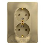 SE Glossa Титан Розетка 2-я с заземлением со шторками (в сборе с рамкой) (GSL000426)