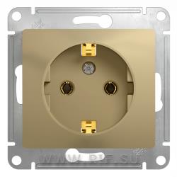 SE Glossa Титан Розетка с заземлением (GSL000443)