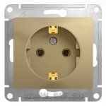 SE Glossa Титан Розетка с заземлением (GSL000443)