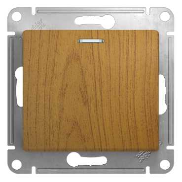 SE Glossa Дерево Дуб Выключатель 1-клавишный с подсветкой, сх.1а (GSL000513)