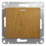 SE Glossa Дерево Дуб Выключатель 1-клавишный с подсветкой, сх.1а (GSL000513)