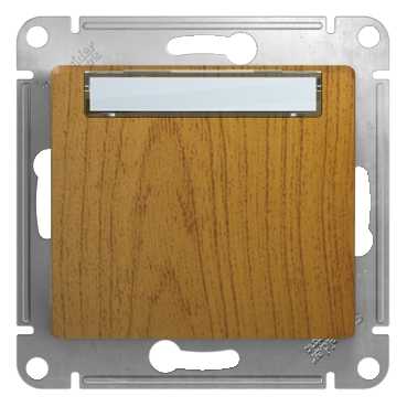 SE Glossa Дерево Дуб Кнопка нажимная с табличкой, сх.1 (GSL000519)