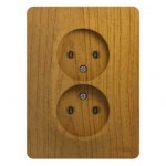 SE Glossa Дерево Дуб Розетка 2-я без заземления (в сборе с рамкой) (GSL000520)