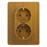 SE Glossa Дерево Дуб Розетка 2-я с заземлением (в сборе с рамкой) (GSL000524)