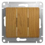SE Glossa Дерево Дуб Выключатель 3-клавишный, сх.3 (GSL000531)