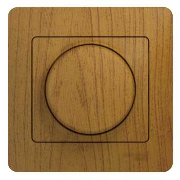 SE Glossa Дерево Дуб Светорегулятор (диммер) поворотный, 300Вт (в сборе с рамкой) (GSL000534)