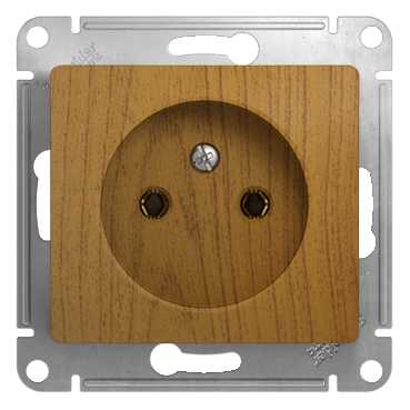 SE Glossa Дерево Дуб Розетка без заземления (GSL000541)