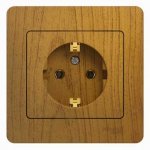 SE Glossa Дерево Дуб Розетка с заземлением (в сборе с рамкой) (GSL000542)