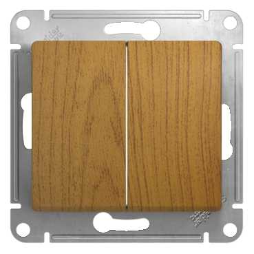 SE Glossa Дерево Дуб Выключатель 2-клавишный, сх.5 (GSL000551)