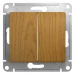 SE Glossa Дерево Дуб Выключатель 2-клавишный, сх.5 (GSL000551)