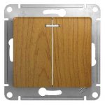SE Glossa Дерево Дуб Выключатель 2-клавишный с подсветкой, сх.5а (GSL000553)