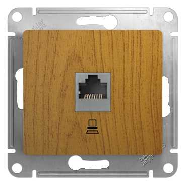 SE Glossa Дерево Дуб Розетка компьютерная RJ45 кат.5E (GSL000581K)
