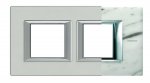 Legrand Bticino Axolute HA4802M2HRMC Белый мрамор Каррара Рамка 2+2 мод прямоугольная (надпись горизонтально)