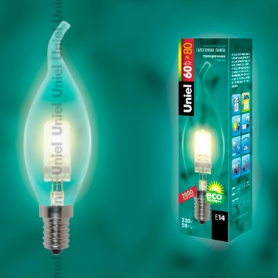 Лампа UNIEL HCL-60/CL/E14 flame