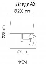 Настенный светильник Happy A3 18 99gb