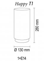 Настольный светильник Happy T1 28 99gp, металл(розовый)/ткань(сова)/лента(розовая), Н28, 1 x E14 40W