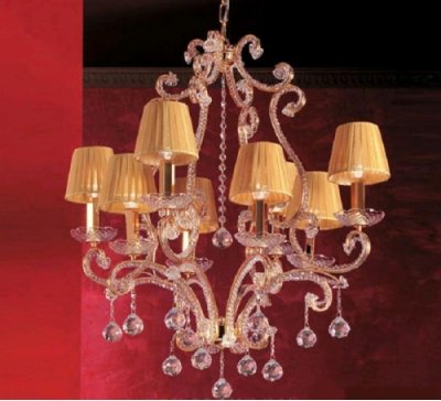 Подвесной светильник Masiero ILCRISTALLO 8 Oro Lucido CR Подвесной светильник Masiero ILCRISTALLO 8 Oro Lucido CR