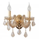 Бра INES AP2 GOLD/AMBER (2041/402) Crystal lux