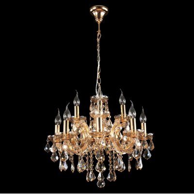 Люстра INES SP8+4 GOLD/AMBER (2041/312) Crystal lux