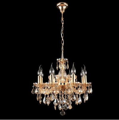 Люстра INES SP8 GOLD/AMBER (2041/308) Crystal lux Люстра INES SP8 GOLD/AMBER (2041/308) Crystal lux