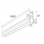 IT012-5030 black встраиваемый магнитный шинопровод