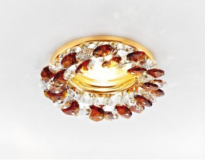 Светильник точечный Ambrella K206 TI/G золото/янтарный хрусталь MR16 ORGANIC SPOT Светильник точечный Ambrella K206 TI/G золото/янтарный хрусталь MR16 ORGANIC SPOT