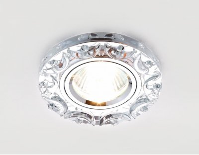 Светильник точечный Ambrella K217 CH хром/прозрачный хрусталь MR16 ORGANIC SPOT Светильник точечный Ambrella K217 CH хром/прозрачный хрусталь MR16 ORGANIC SPOT