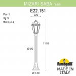 Садовый светильник-столбик FUMAGALLI MIZAR.R/SABA K22.151.000.AYF1R