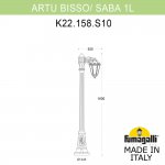 Садово-парковый фонарь FUMAGALLI ARTU BISSO/SABA 1L K22.158.S10.WYF1R