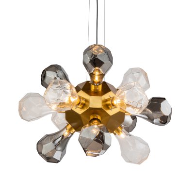 Люстра Delight KR1197P-12 brass, smoky/clear
