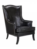 Кожаное кресло Chester Black Leather MAK interior KS-957-BGL Черный