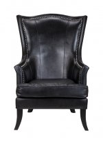 Кожаное кресло Chester Black Leather MAK interior KS-957-BGL Черный
