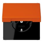 JUNG LS 990 Orange vif(4320S) Розетка с/з с защ штор с крышкой безвинт зажим (LC1520KIKL4320S)