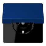 JUNG LS 990 Bleu outremer fonce(4320T) Розетка с/з с защ штор с крышкой безвинт зажим (LC1520KIKL4320T)