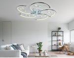 Люстра потолочная Ambrella LC556/5 CH хром 60W 4200K 630*630*130 (ПДУ для RGB подсветки) LINE
