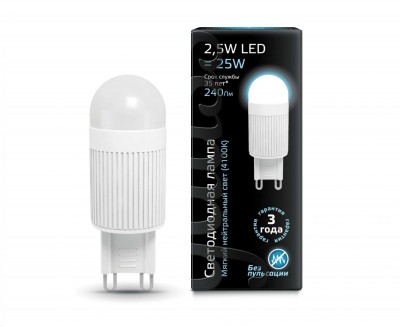 Лампа Gauss LED G9 2.5W 230V 4100K (LD107309225)