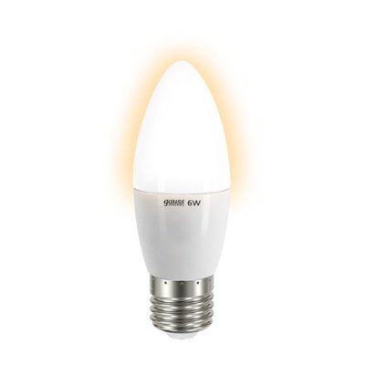 

Лампа Gauss LED Elementary Свеча 6W E27 420lm 3000K (33216), 33216