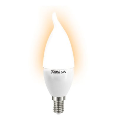 Лампа Gauss LED Elementary Свеча на ветру 6W E14 420lm 3000K (34116)