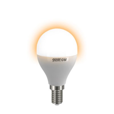 

Лампа Gauss LED Elementary Шар 6W E14 420lm 3000K (53116), 53116