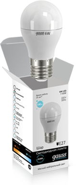 Лампа Gauss LED Elementary Globe 6W E27 4100K (LD53226)