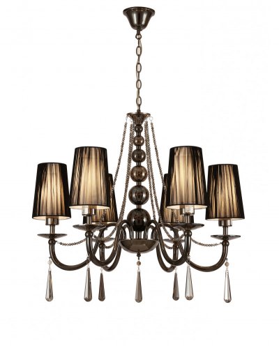 Хрустальная подвесная люстра Lumina Deco Fabione LDP 1200-6 BK Хрустальная подвесная люстра Lumina Deco Fabione LDP 1200-6 BK