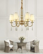 Хрустальная подвесная люстра Lumina Deco Fabione LDP 1200-6 F.GD