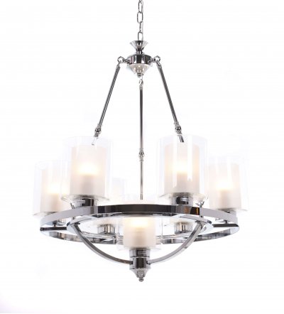 Подвесная люстра Lumina Deco Santini LDP 1220-7 CHR+WT Подвесная люстра Lumina Deco Santini LDP 1220-7 CHR+WT