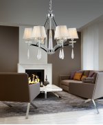 Хрустальная подвесная люстра Lumina Deco Valentina LDP 1240-6 CHR