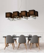 Хрустальная подвесная люстра Lumina Deco Fianelo LDP 1248-8 BK