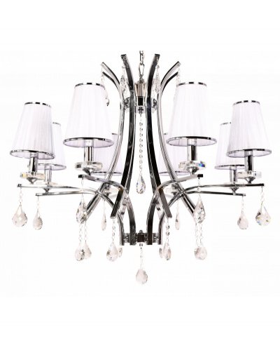 Хрустальная подвесная люстра Lumina Deco Glamour LDP 66247-8 WT+CHR Хрустальная подвесная люстра Lumina Deco Glamour LDP 66247-8 WT+CHR
