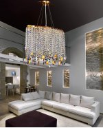 Хрустальная подвесная люстра Lumina Deco Aldonea LDP 7051-4A GD