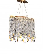 Хрустальная подвесная люстра Lumina Deco Aldonea LDP 7051-4A GD